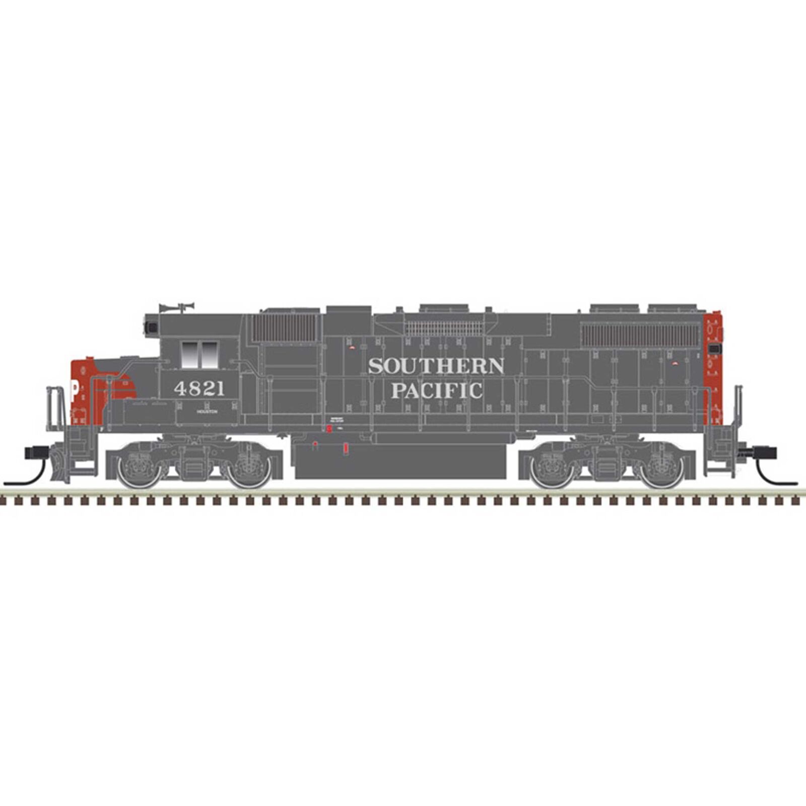 N GP38-2 Phase II Southern Pacific 4821, Gray/Red/Silver