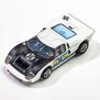 HO Ford GT40 Mk.II #96 Mega G+ Slot Car, White & Black
