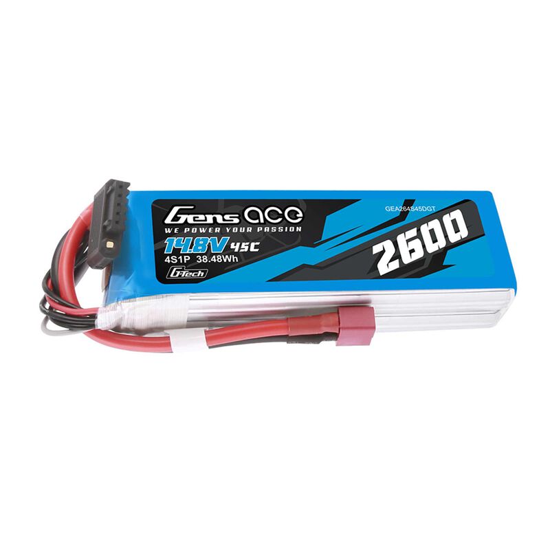 14.8V 2600mAh 4S 45C G-Tech LiPo Battery: Deans