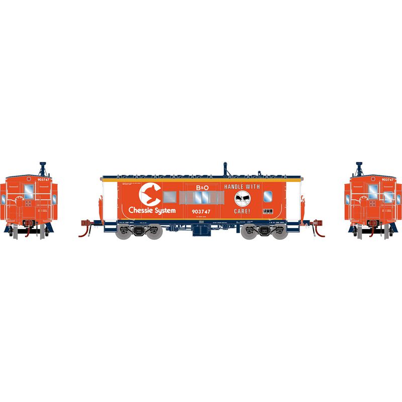 HO GEN ICC Bay Window Caboose w/Lights, BO 'Chessie/BO CCH Caboose' #903747