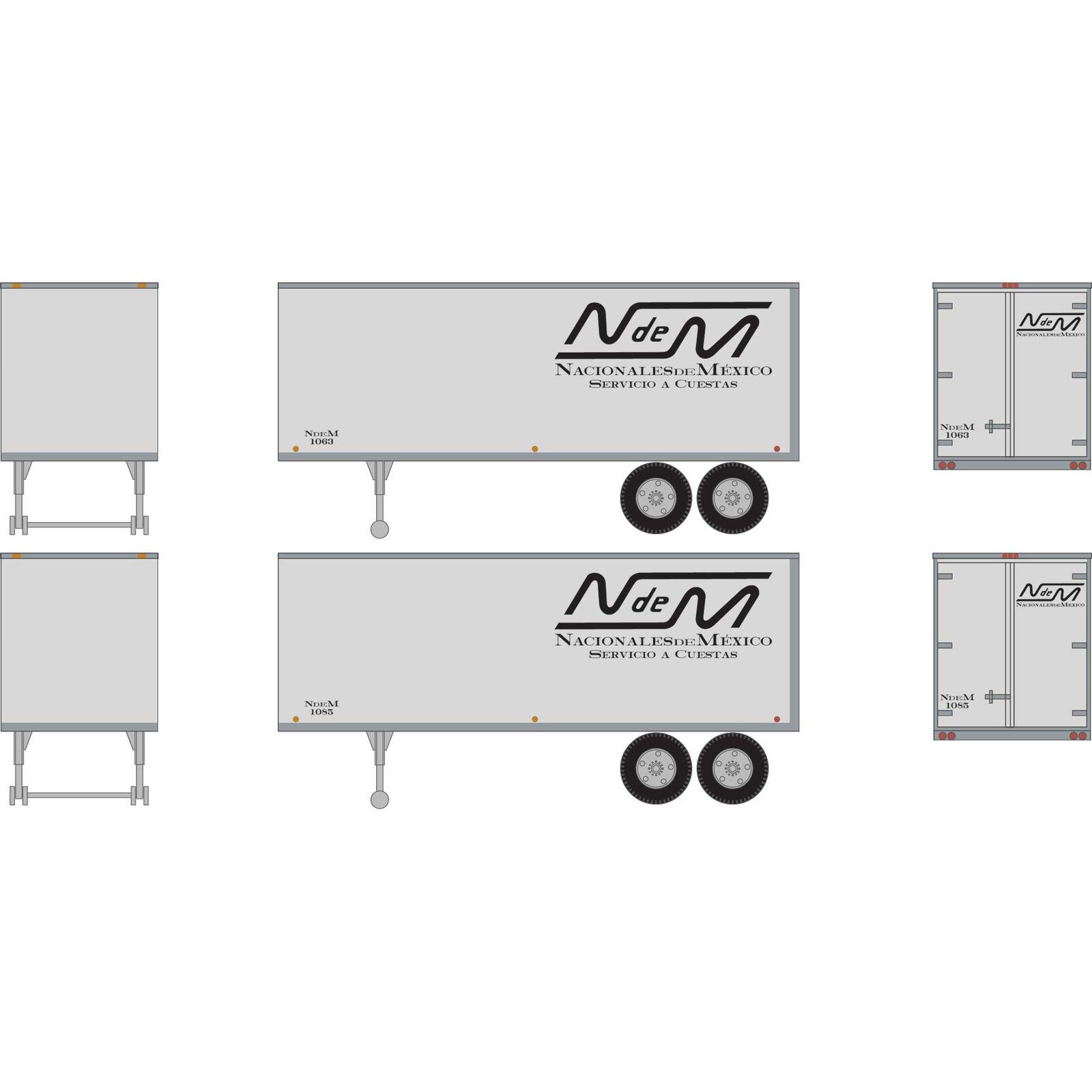 HO 25' Trailers, NdeM #1063, #1085 (2)