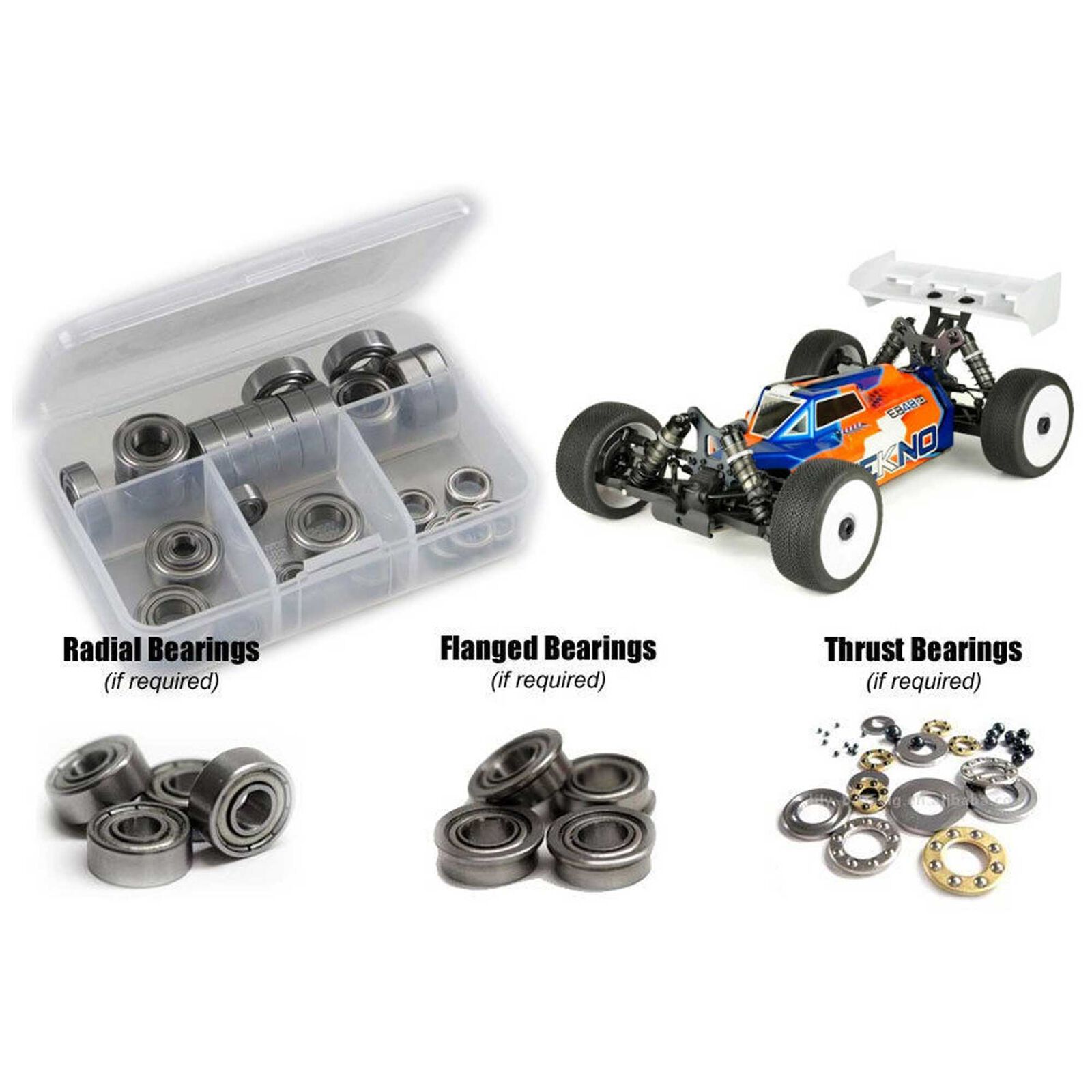 Metal Shielded Bearing Kit, 1/8 Tekno EB48 2.1