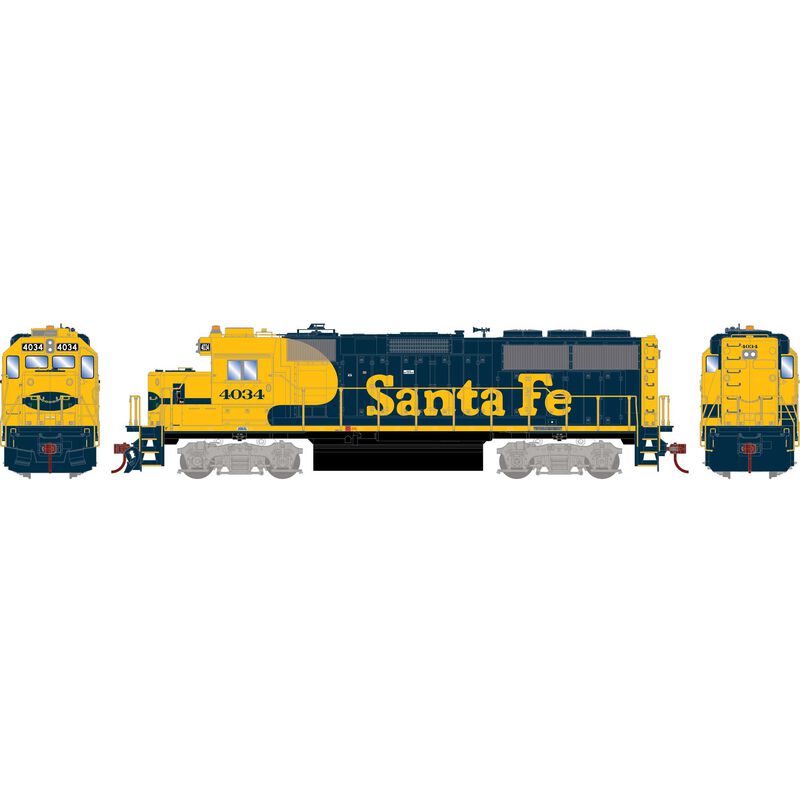 HO EMD GP60 Locomotive, Sound-Ready, ATSF #4034
