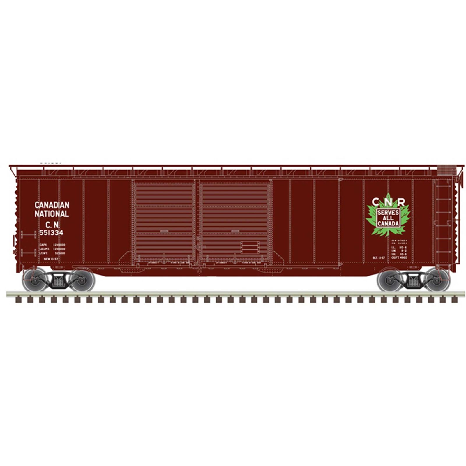 HO 50' Postwar Box Car Canadian National 551387