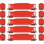 HO RTR 5-Bay Rapid Discharge Hopper ITGX Red (5)