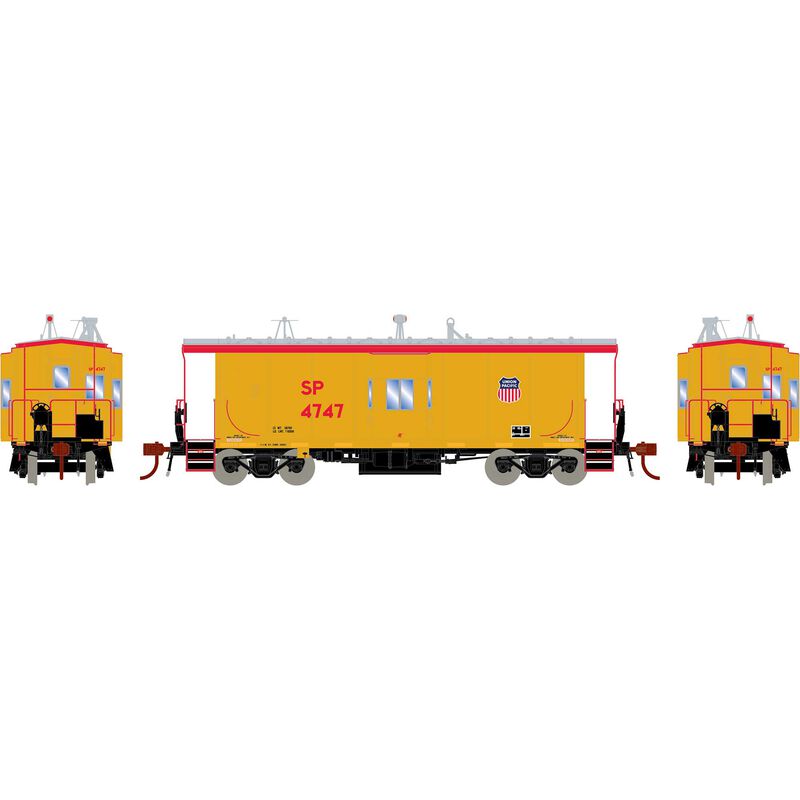 HO Bay Window Caboose with Lights, UP/SP #4747