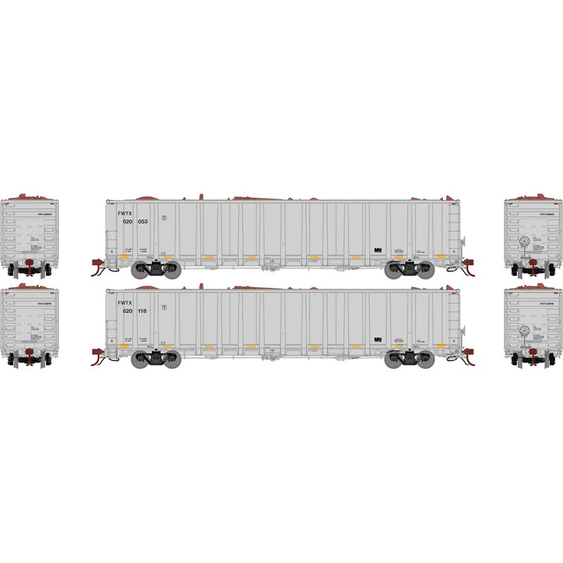 HO NSC 6400 Gondola with Scrap Load, FWTX #620053, 620118 (2)