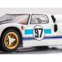 HO Ford GT40 Mk.II #97 Mega G+ Slot Car, White & Black