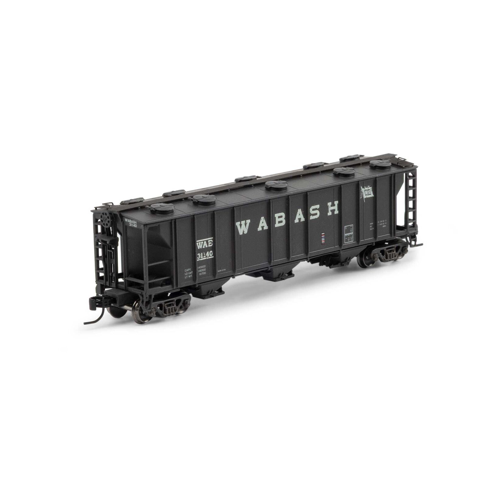 N PS-2 2893 3-Bay Covered Hopper, WAB Primed For Grime #31140