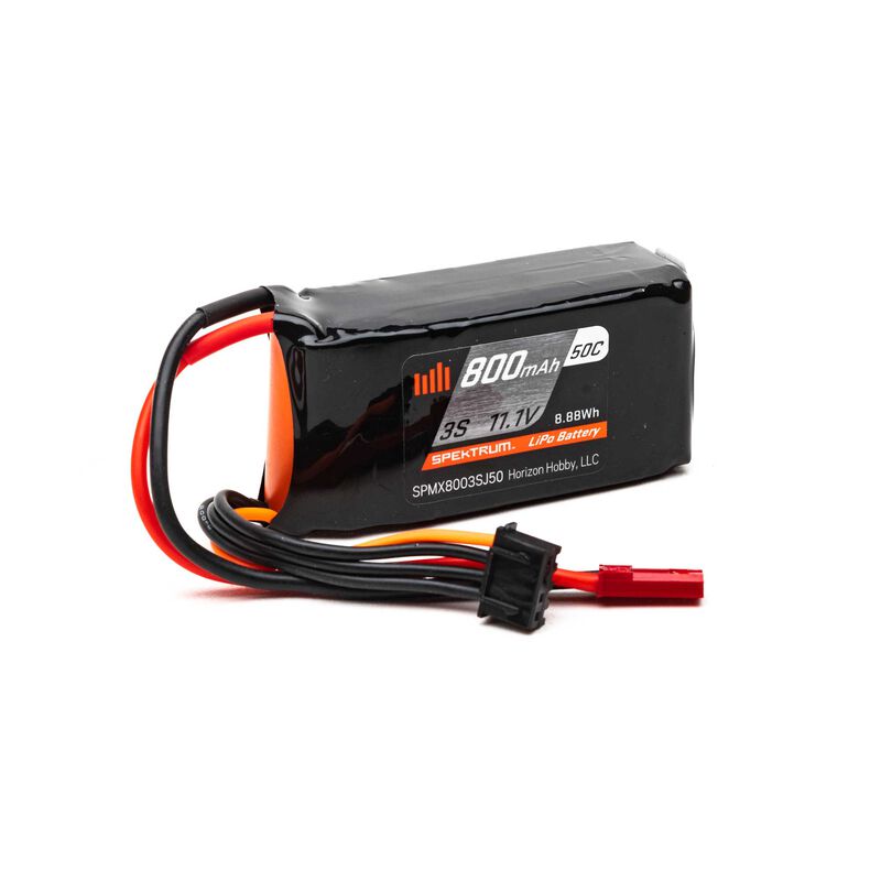 3S 11.1V 800mAh 50C Li-Po; JST-RCY