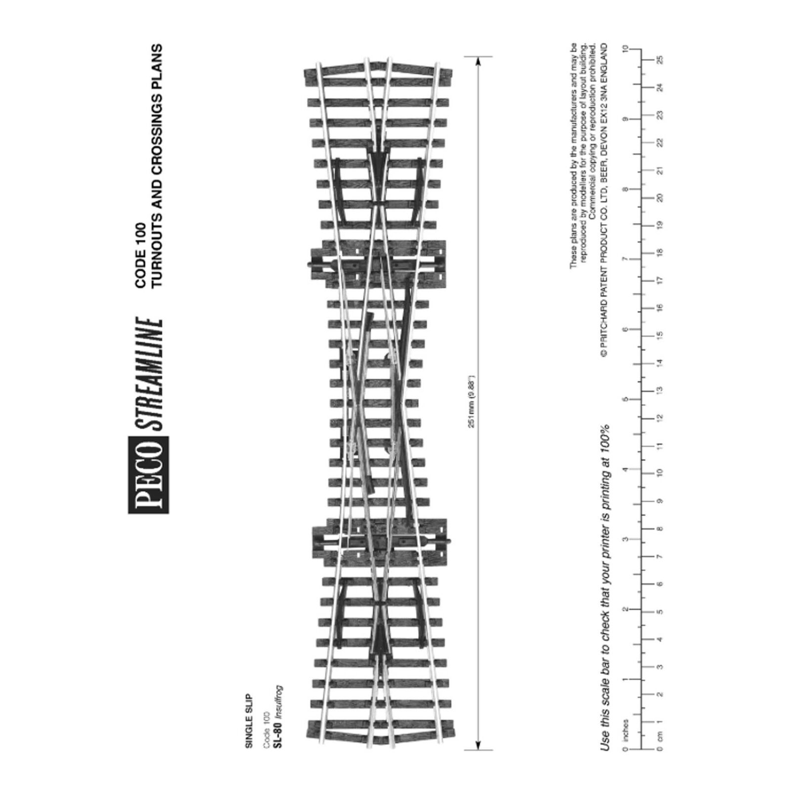 HO Code 100 Single Slip Crossing Switch