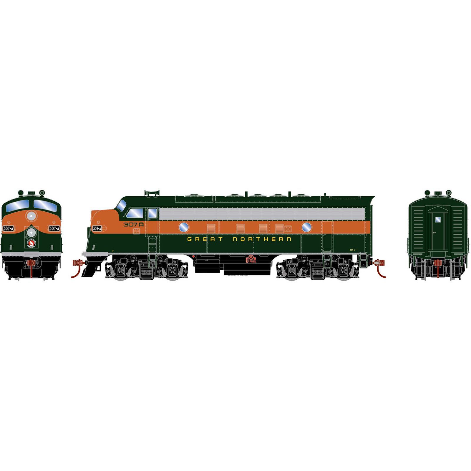 HO RND F7A Locomotive DCC-Ready, GN #307A