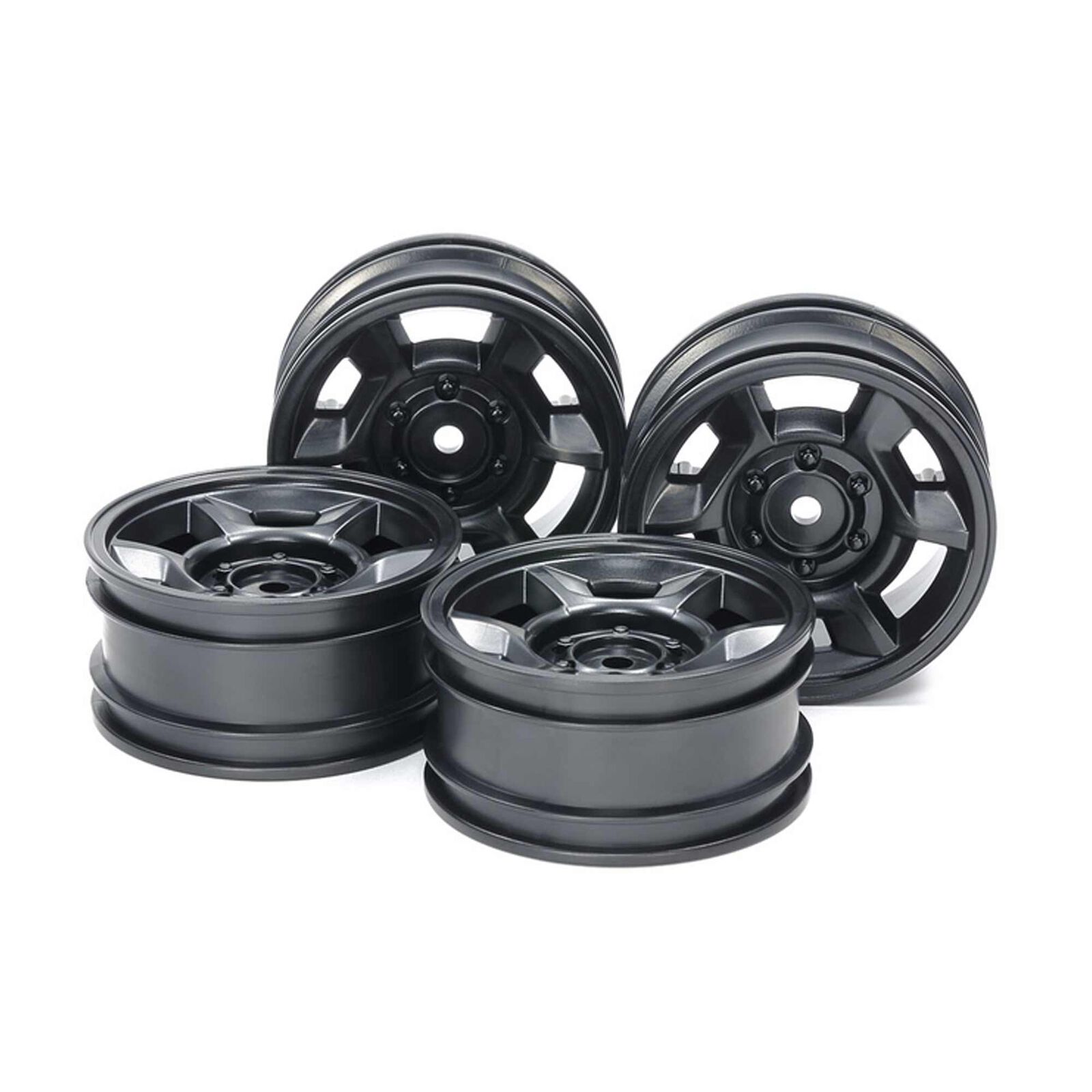 CC-02 6-Spoke Wheels, Blk (26mm Offset +4) (4pc)