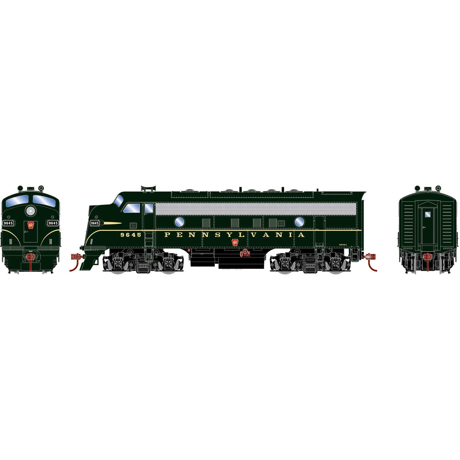 HO RND F7A Locomotive DCC-Ready, PRR #9645