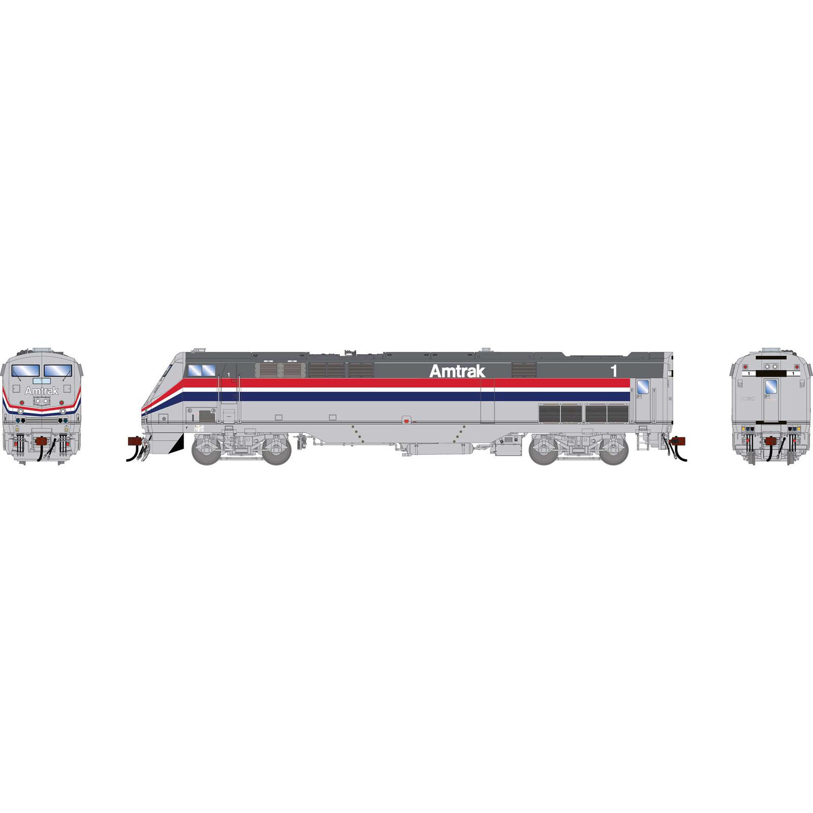 HO P42DC Locomotive with DCC & Sound, AMTK Phase III #1
