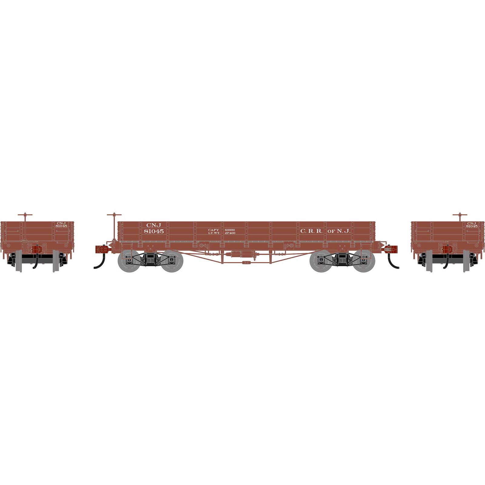 HO ATH 36' Low Side Gondola w/ Drop Gates, CNJ #81045