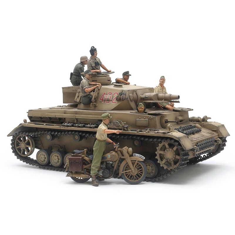 1/35 German Tank Panzerkampfwagen IV Ausf.F & Motorcycle Set North Africa