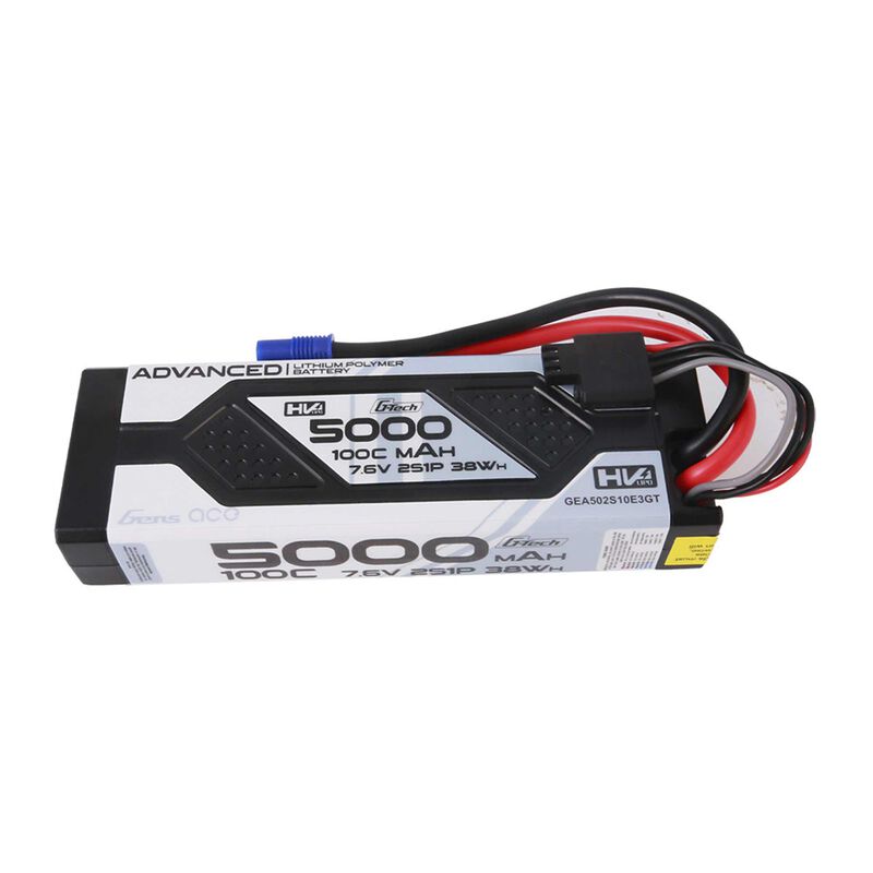 7.6V 5000mAh 2S 100C G-Tech Advanced Hardcase LiHV Battery: EC3