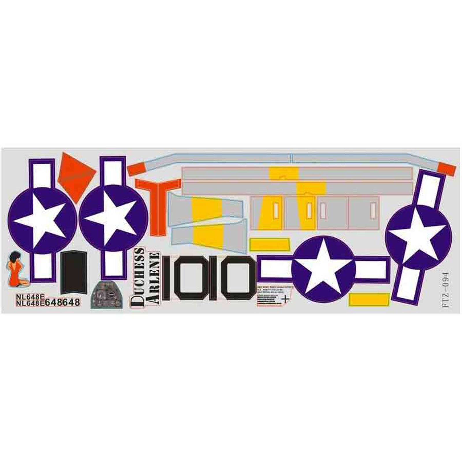 Decal Sheet: P51D Red Tail 1400mm V7