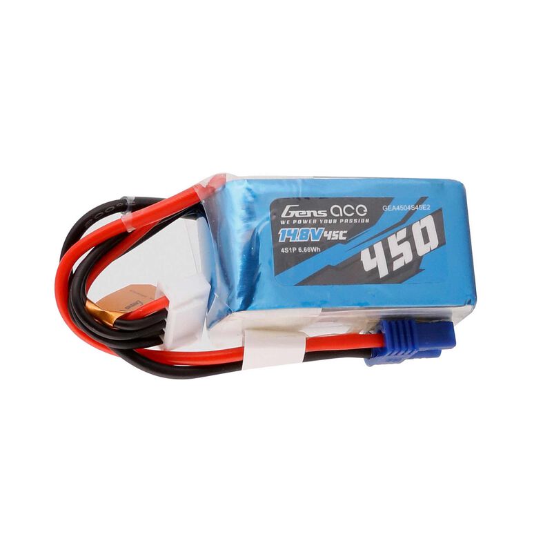 14.8V 450mAh 4S 45C LiPo Battery: EC2