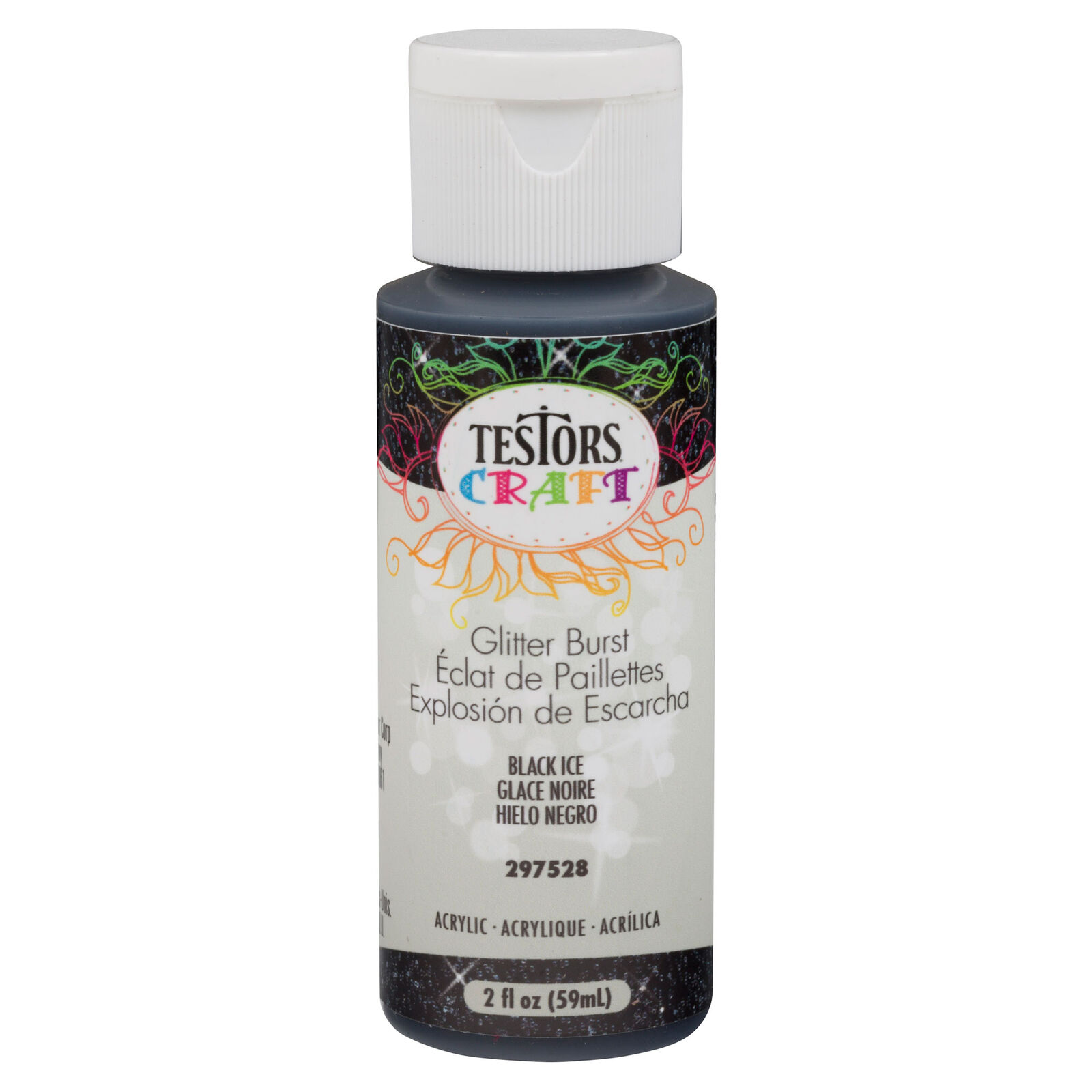 Testors 2oz Acrylic Craft Paint, Black Glitter