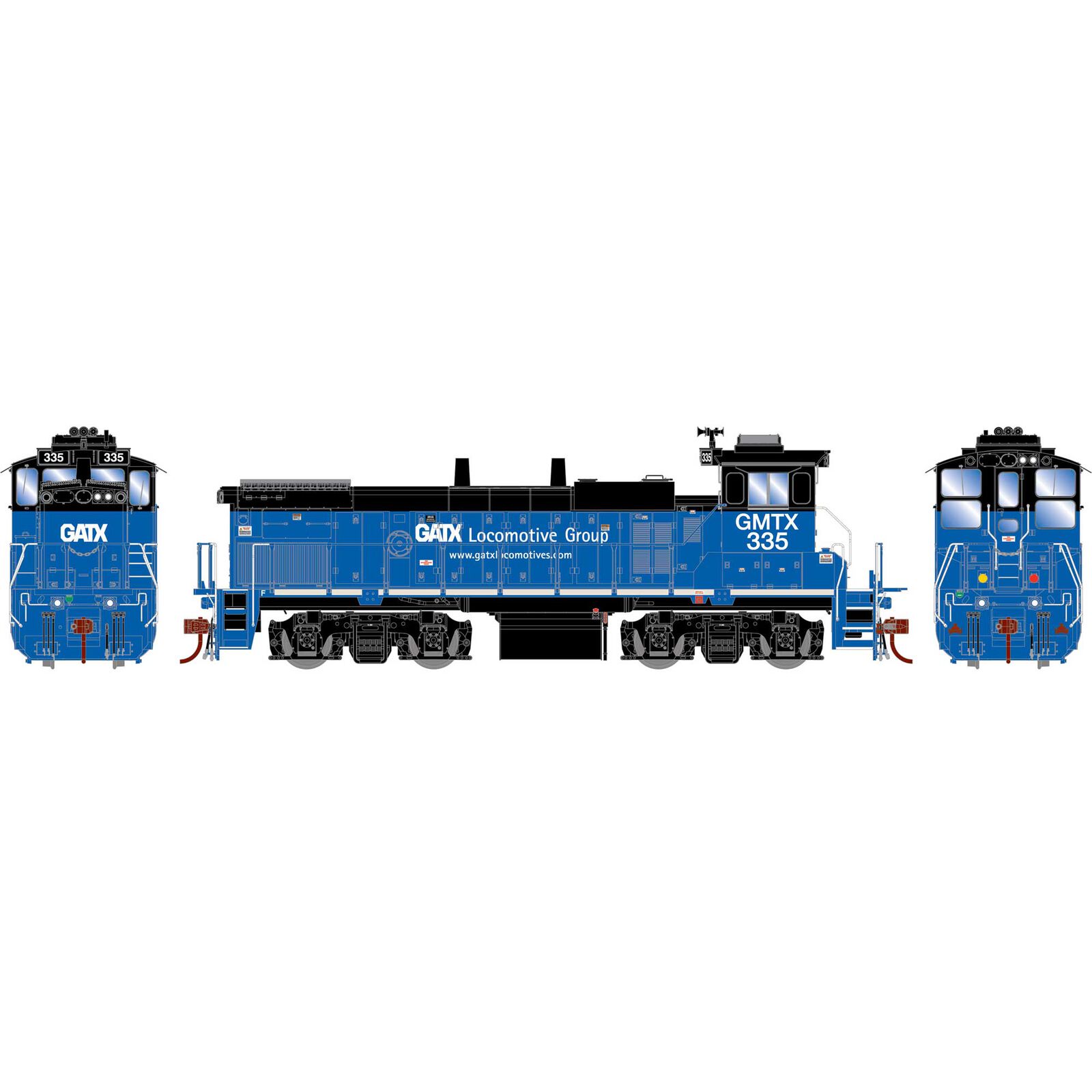HO MP15AC Locomotive, GMTX #335