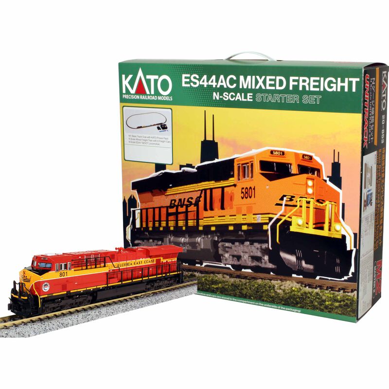 N GE ES44C4 GevoMixed Freight Set FloridaEastCoast