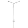 HO Double Arm Streetlight Silver, Cool White LED (3)