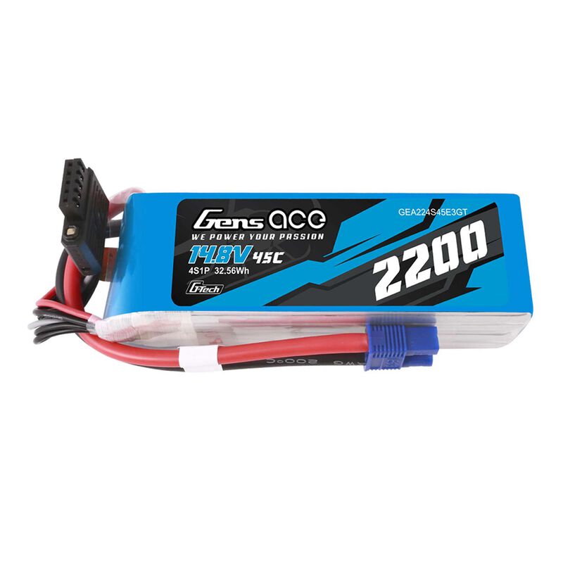 14.8V 2200mAh 4S 45C G-Tech LiPo Battery: EC3