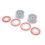 1/5 Front/Rear 4.75 Beadlock Wheels, 24mm Hex, Silver/Red (2): DBXL-E 2.0