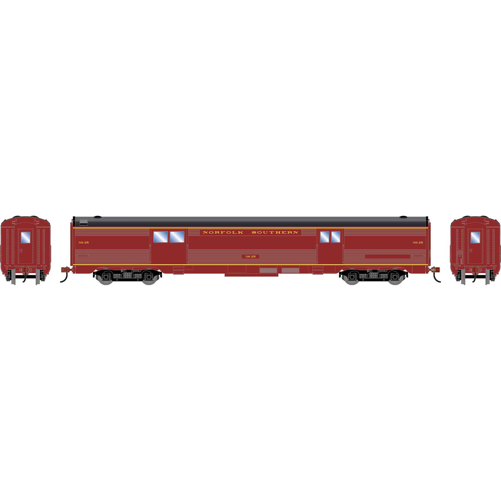 HO RND Streamline Baggage Car, NS #25