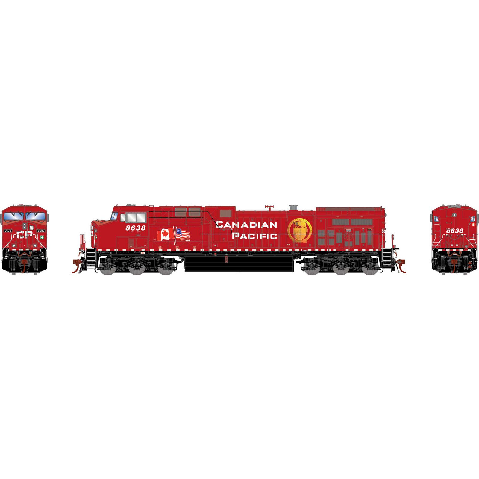 HO GEN AC4400CW Locomotive w/DCC & SOUND, CP 'Dual Flags' #8638