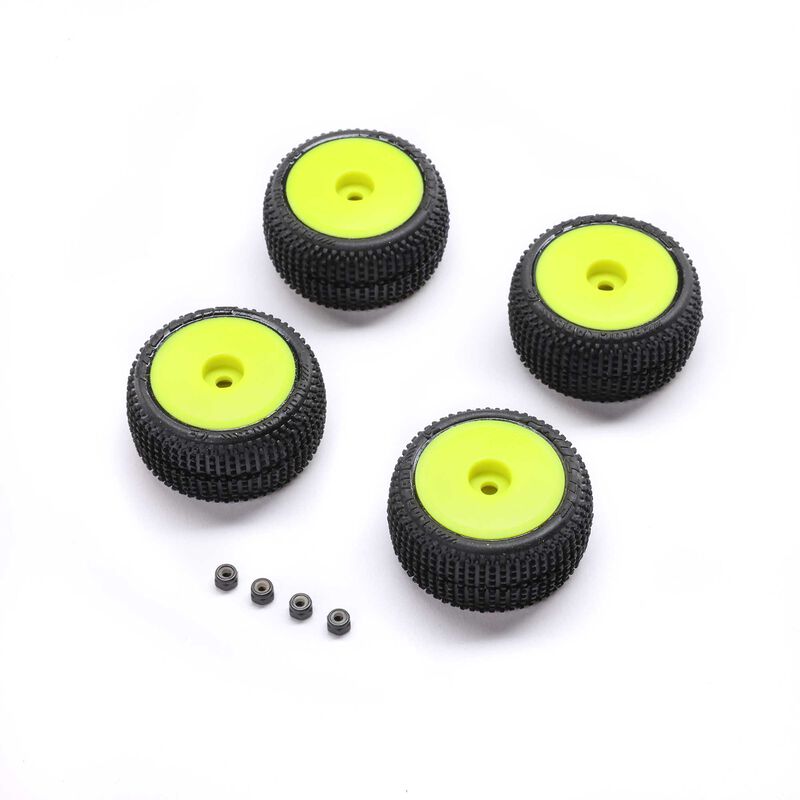 Blockade Tire, Pro-Line OE, Wheel, Yellow, Mounted: Micro-T