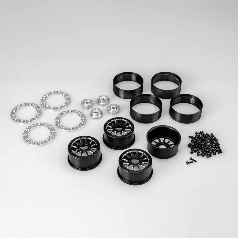 1/10 Ultra 1.9" Beadlock Rock Crawler Wheels, Black (4)