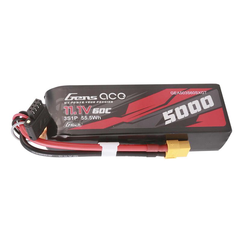 11.1V 5000mAh 3S 60C G-Tech Short-Size LiPo Battery: XT60