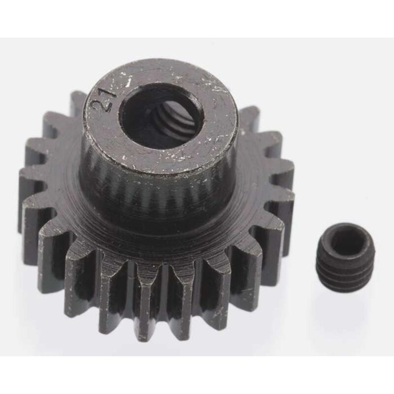 Extra Hard 21 Tooth Blackened Steel 32p Pinion, 5mm