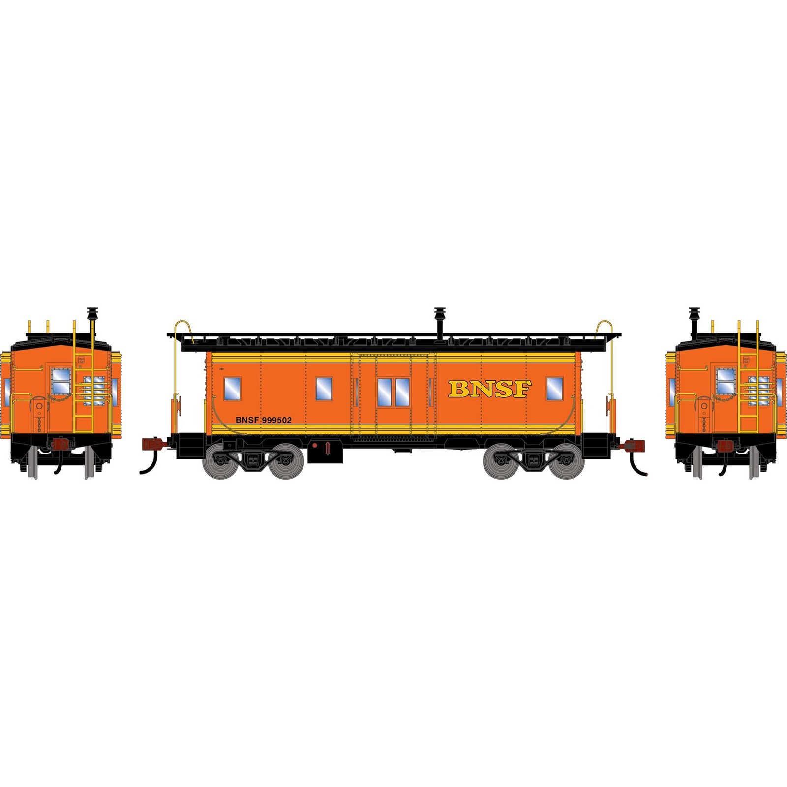 HO ATH Bay Window Caboose, Legendary Liveries BNSF #999502