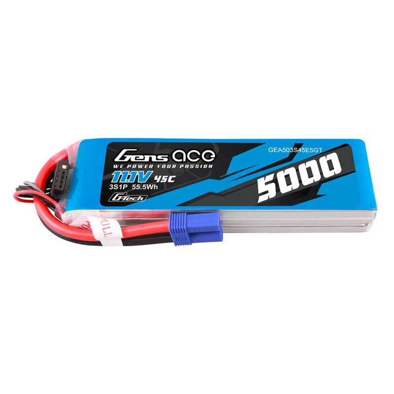 11.1V 5000mAh 3S 45C G-Tech LiPo Battery: EC5