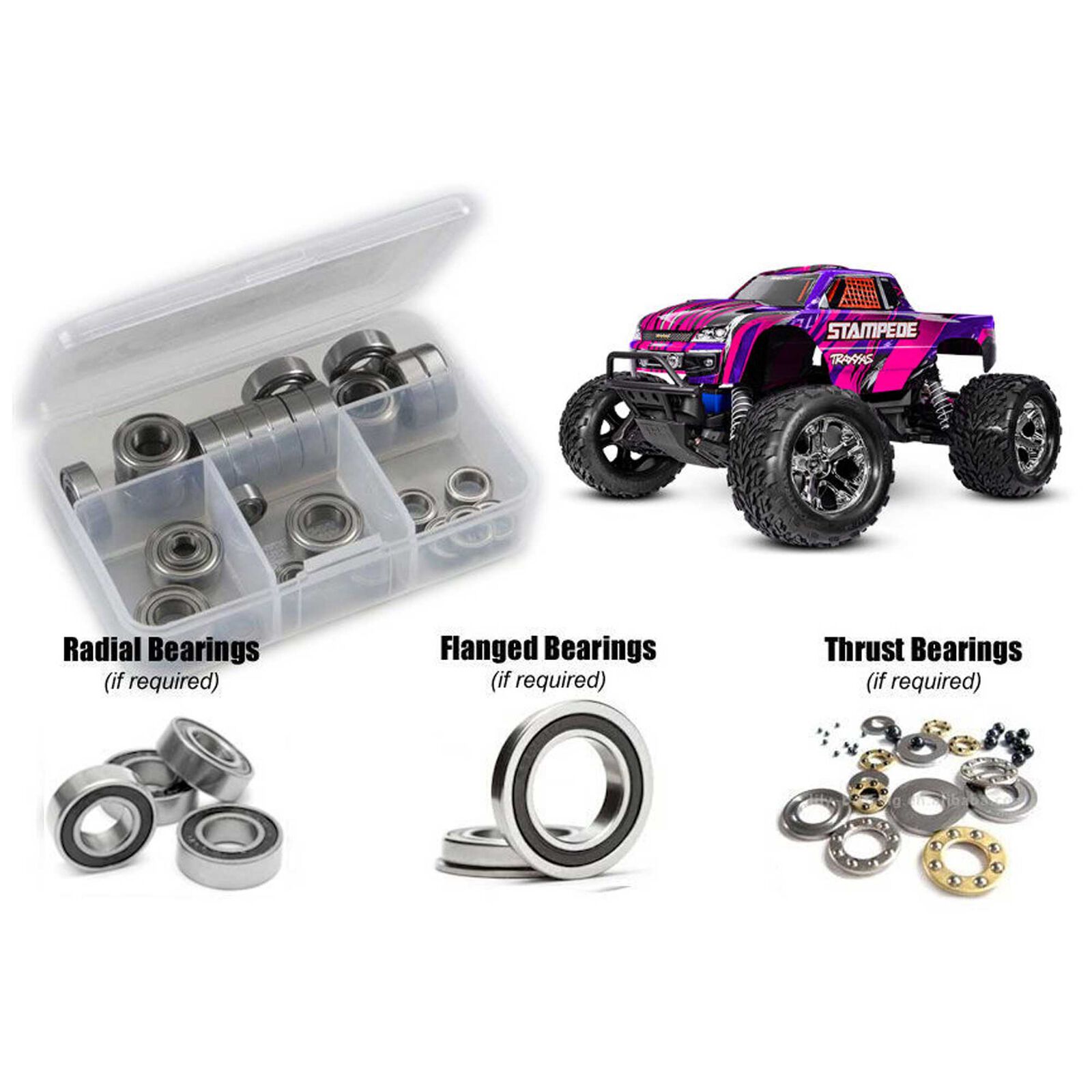 Rubber Shielded Bearing Kit, 1/10 Traxxas Stampede XL5