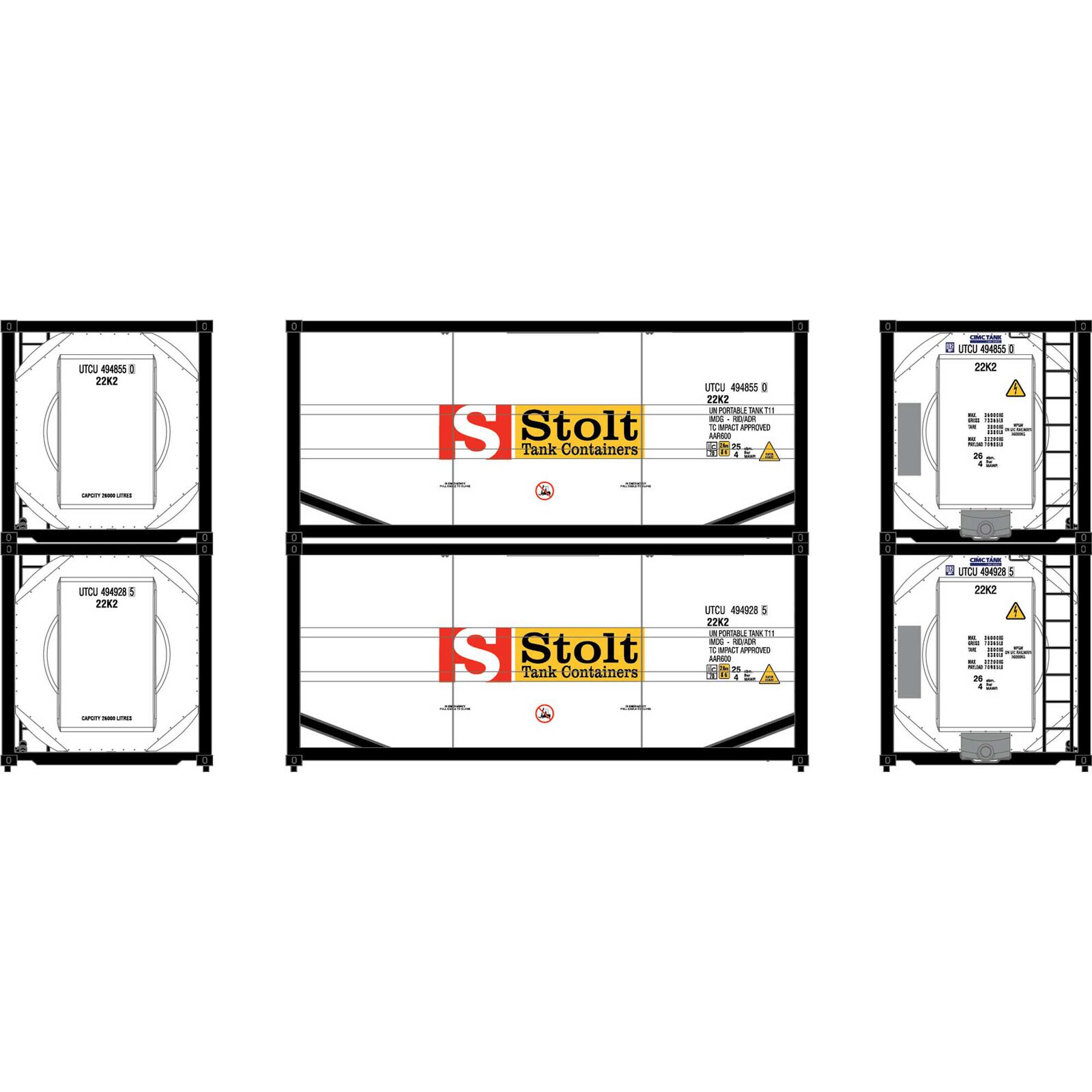 HO 20' ISO Tank Container, UTCU #494855 0/494928 5 (2)