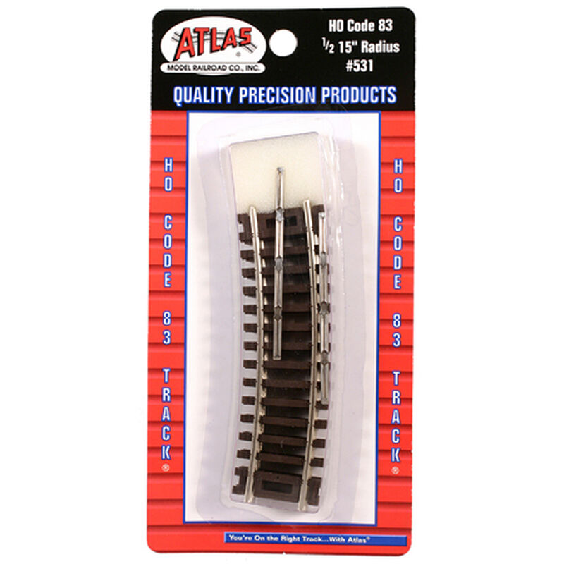 HO Code 83 15" Radius 1/2 Curve (4)