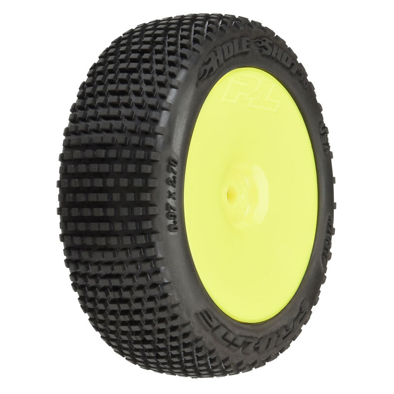 1/14 Hole Shot 3.0 F/R Tire MTD 12mm Yellow Velocity (4) Typhon GROM