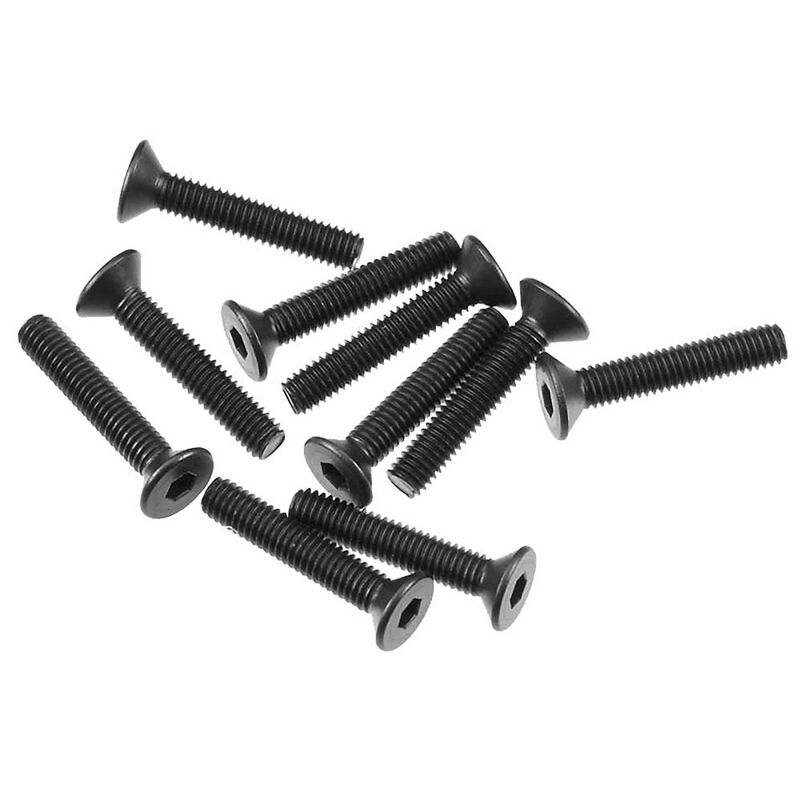 Hex Socket Flat Head M3x16mm, Black (10)