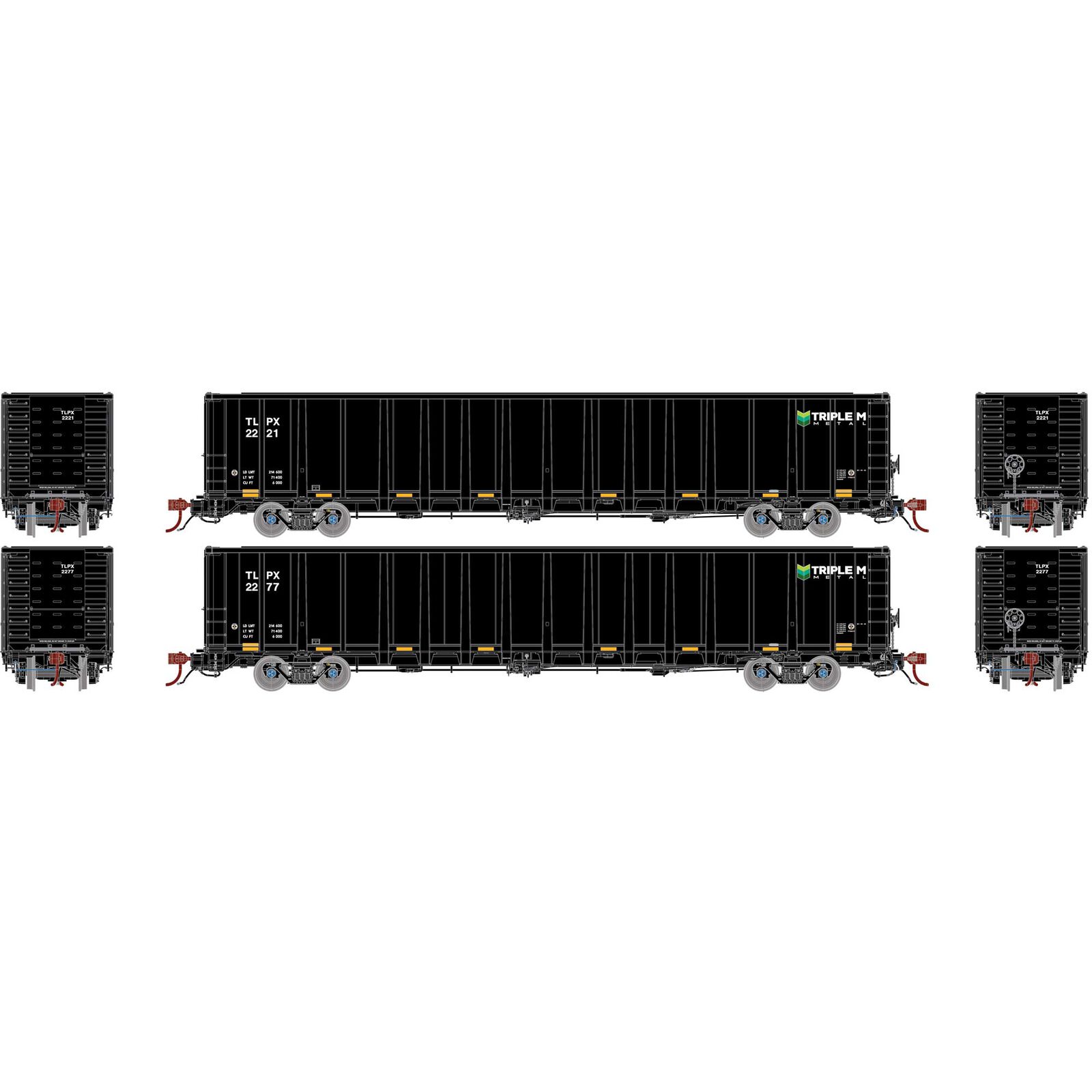 N NSC 6000 Gondola with Load, TLPX #2221, 2277 (2)