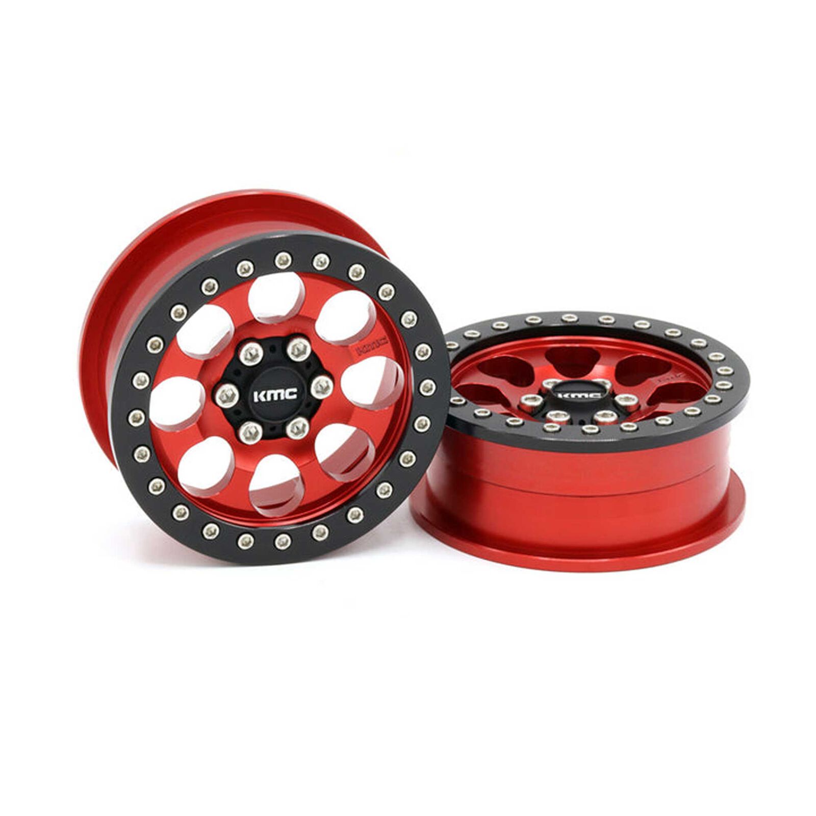 1/10 KMC KM237 Riot Beadlock Front/Rear 2.2 Rock Crawler Wheels, Red