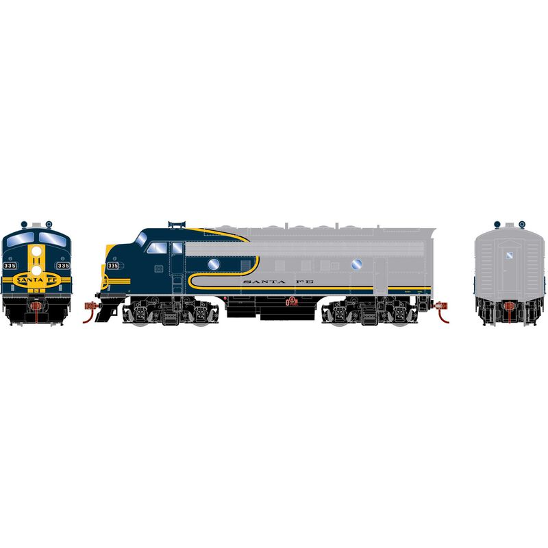 HO RND F7A Locomotive DCC-Ready, ATSF #335