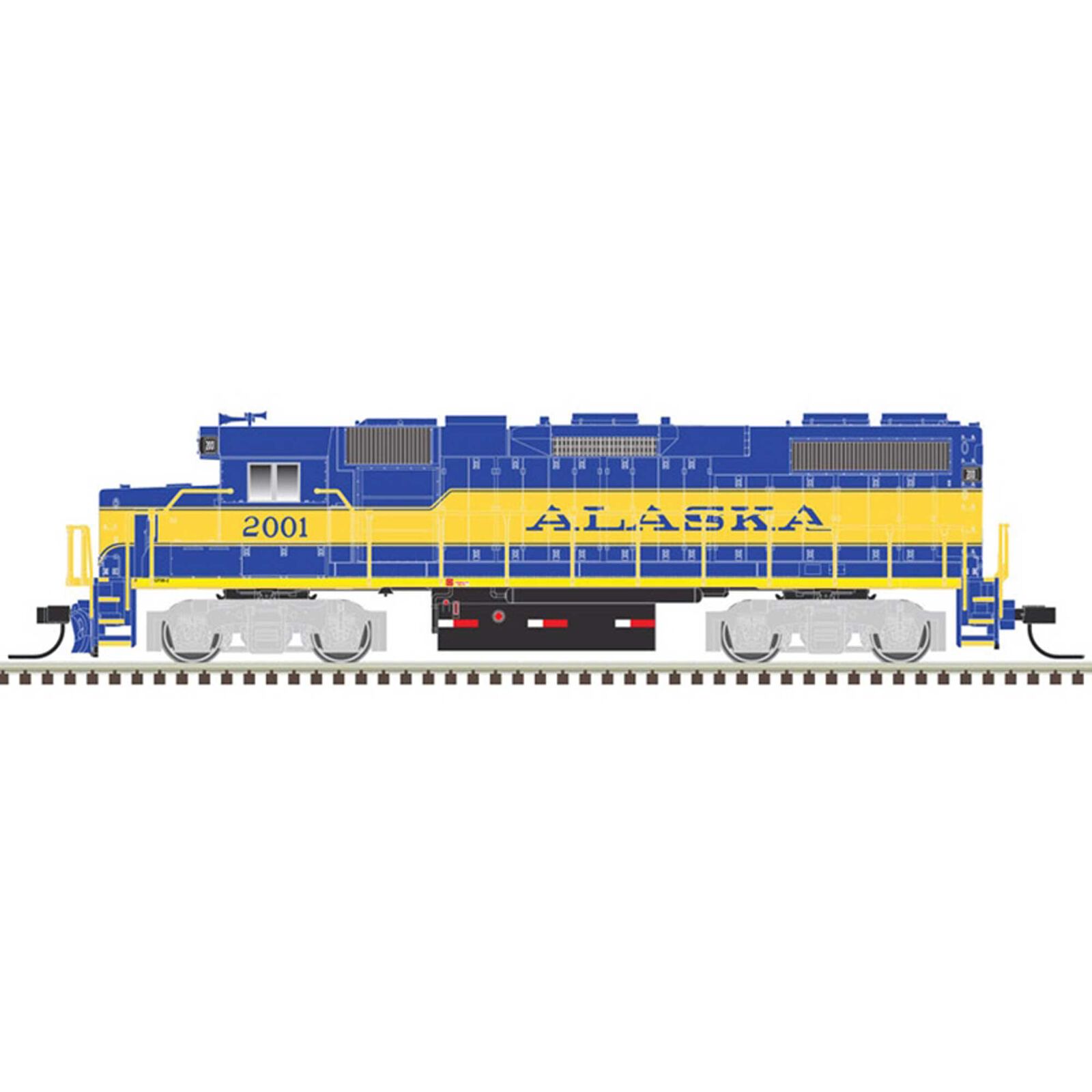 N GP38-2 Phase II Alaska # 2002, Blue/Yellow/Gold