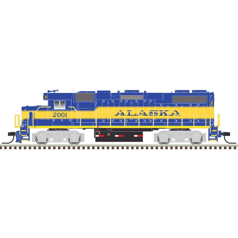 N GP38-2 Phase II Alaska # 2002, Blue/Yellow/Gold