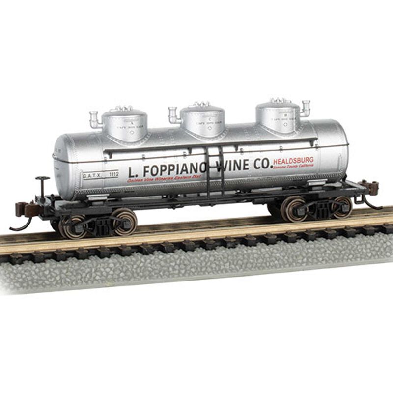 N SCALE 3 Dome Tank Car L.Foppiano Wine Co. #1112