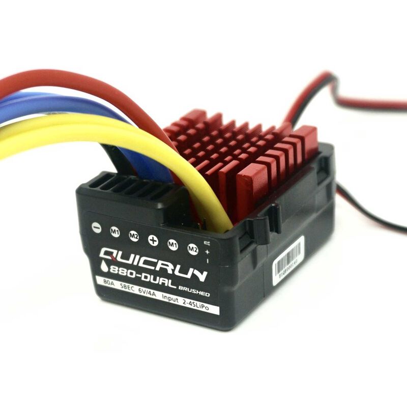 1/10 - 1/8 QuicRun 880 80 Amp Dual Brushed ESC, 2-4S
